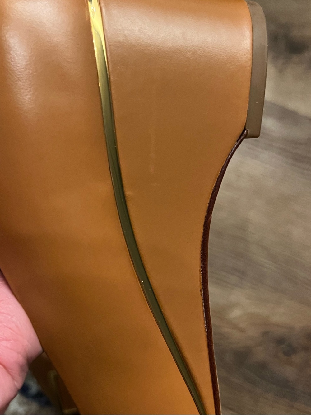 Tory Burch Gigi 55mm Wedge Flats Tan Leather Pointed Toe Size 9.5 - Picture 7 of 9